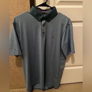 Greyson Men's Striped Polo Shirt - Green and blue